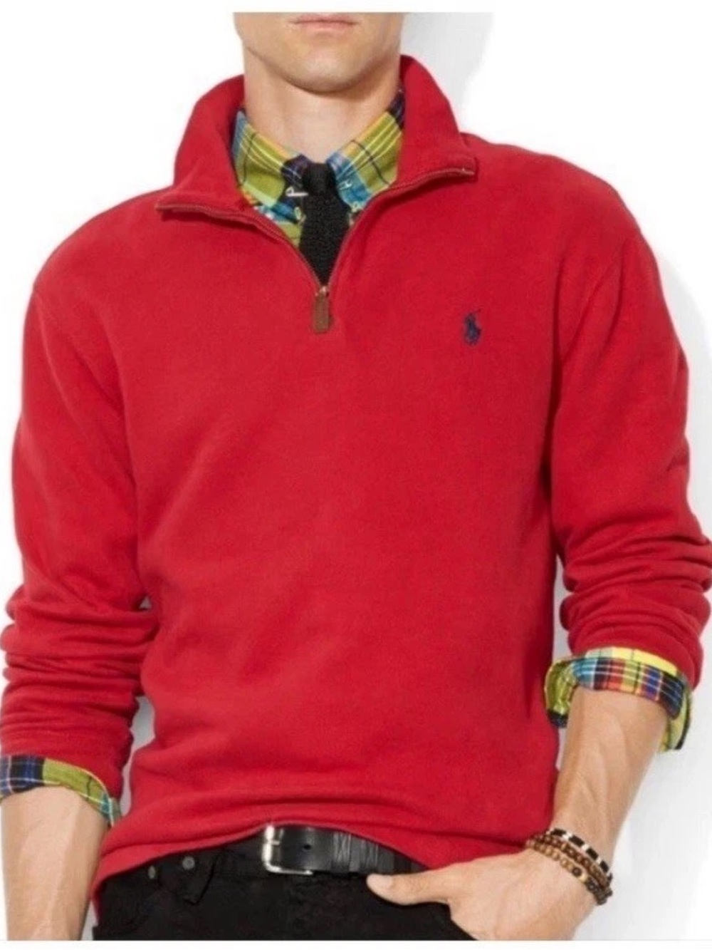 Polo Ralph Lauren Red Quarter-Zip Sweatshirt